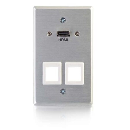 Cb Distributing HDMI Pass Through Single Gang Wall Plate - Aluminum ST3445865